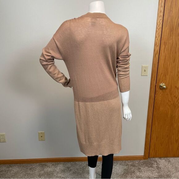 SUNDANCE- Gracie Cardigan Wool Blend Size M Tan Duster Sweater - Picture 9 of 9